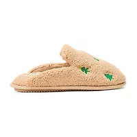 Dearfoams Teddy Heart Scuff Womens Slip-On Slippers