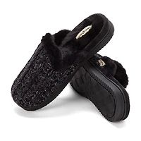 Dearfoams Paris Chenille Shaped Tab Scuff Womens Slip-On Slippers