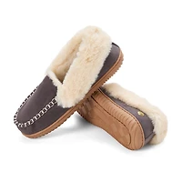 Dearfoams Doreen Genuine Suede Clog With Prayer Seam Womens Slip-On Slippers