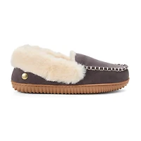 Dearfoams Doreen Genuine Suede Clog With Prayer Seam Womens Slip-On Slippers
