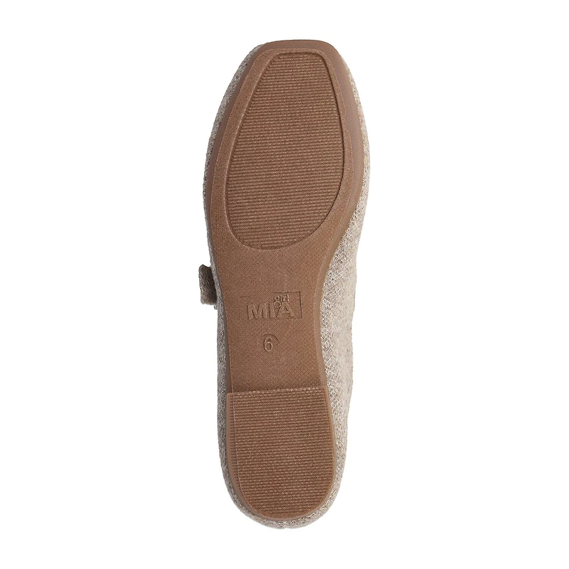 Mia Girl Flannel Womens Almond Closed Toe Mary Jane Shoes