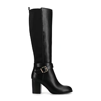 Journee Collection Womens Avalonn-Xwc Extra Wide Calf Stacked Heel Dress Boots
