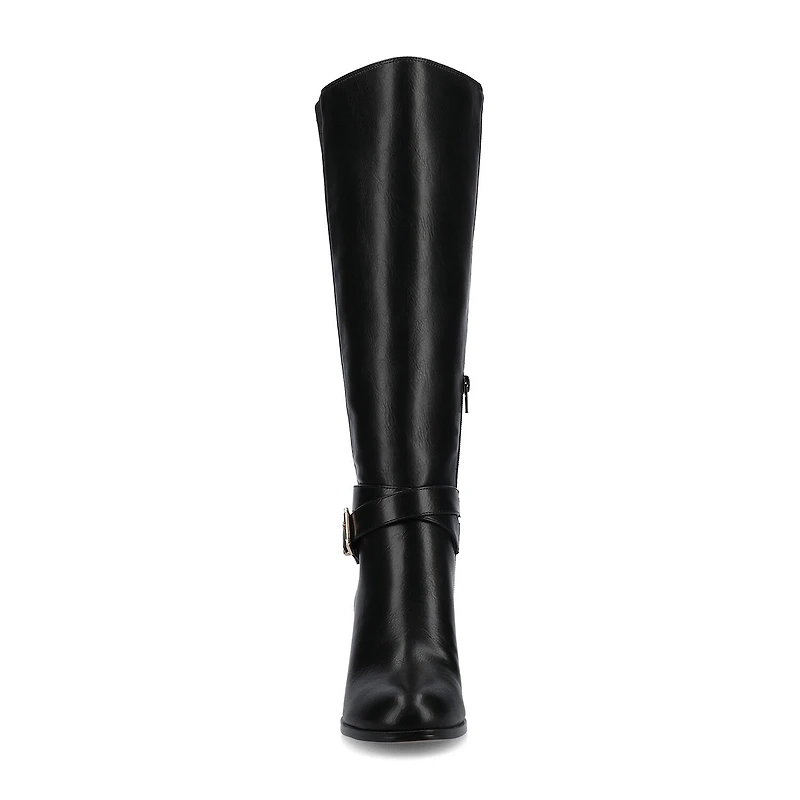 Journee Collection Womens Avalonn-Xwc Extra Wide Calf Stacked Heel Dress Boots