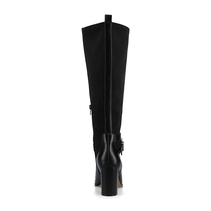 Journee Collection Womens Avalonn-Wc Wide Calf Stacked Heel Dress Boots