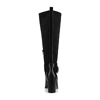 Journee Collection Womens Avalonn-Wc Wide Calf Stacked Heel Dress Boots