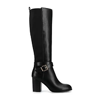 Journee Collection Womens Avalonn-Wc Wide Calf Stacked Heel Dress Boots