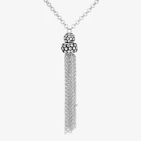 Monet Jewelry Station Tassel Womens Glass Round 31 Inch Pendant Necklace
