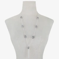 Monet Jewelry Station Tassel Womens Glass Round 31 Inch Pendant Necklace