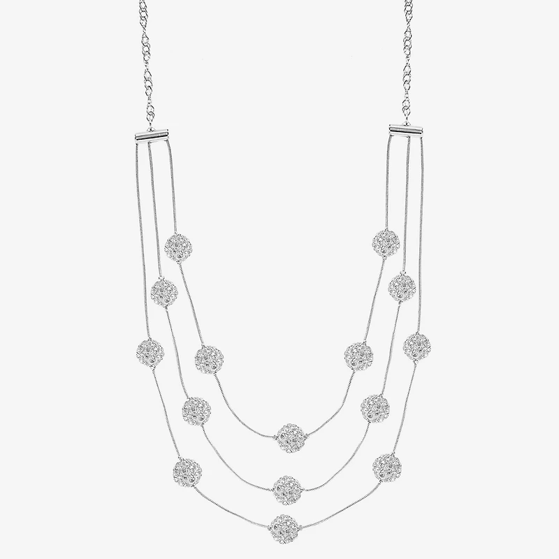 Monet Jewelry Multi Layer Womens Glass 18 Inch Strand Necklace