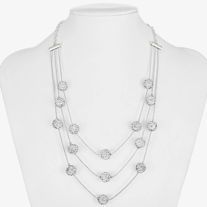 Monet Jewelry Multi Layer Womens Glass 18 Inch Strand Necklace