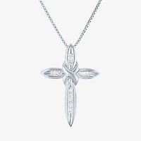 1/10Cttw Diamond Sterling Silver Cross Pendant