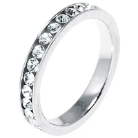Silver Treasures Womens Crystal Sterling Band
