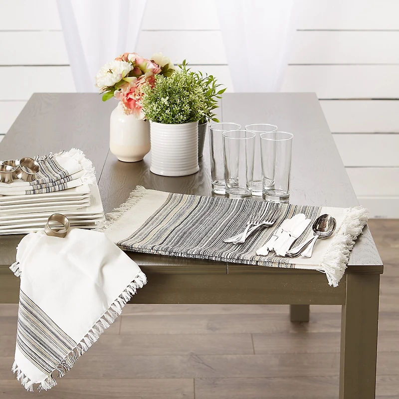 Design Imports Striped Fringed 6-pc. Placemat