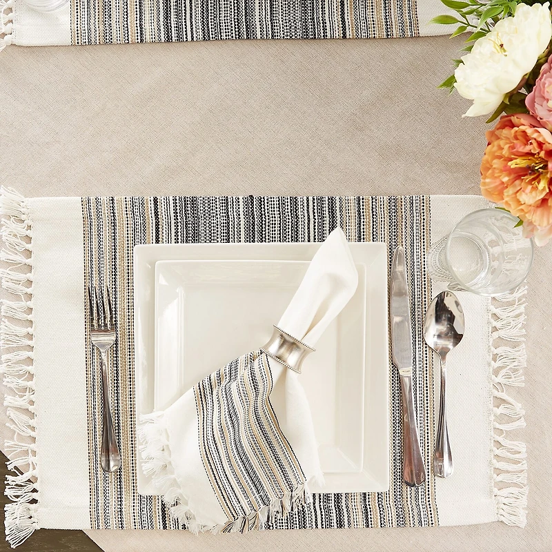 Design Imports Striped Fringed 6-pc. Placemat