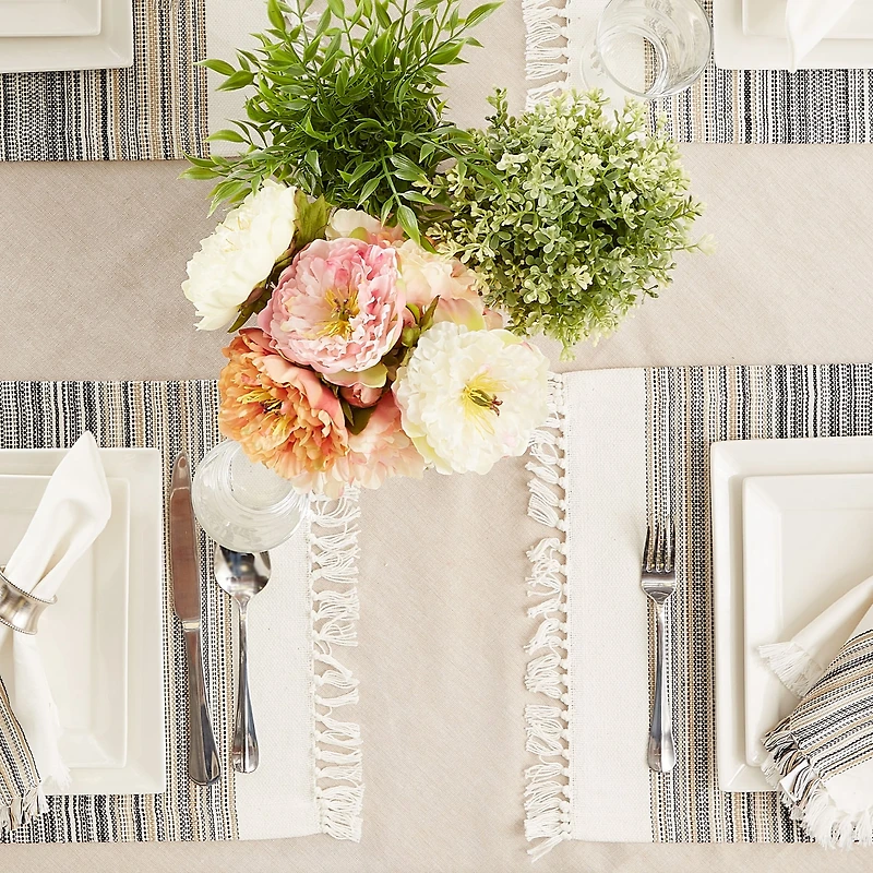 Design Imports Striped Fringed 6-pc. Placemat