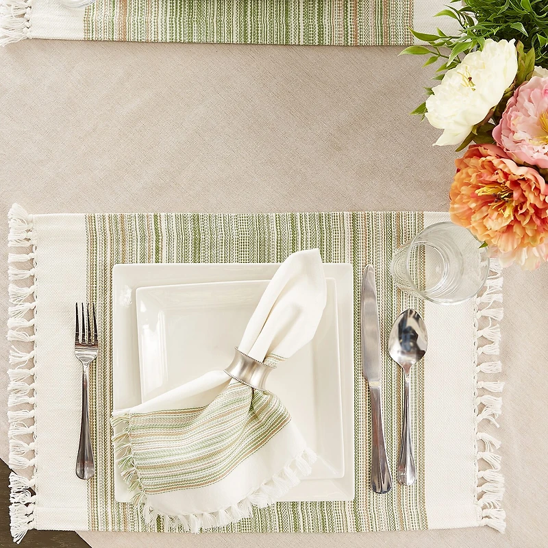 Design Imports Striped Fringed 6-pc. Placemat