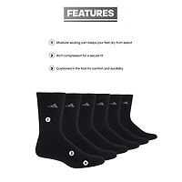 adidas Cushioned Womens 6 Pair Crew Socks