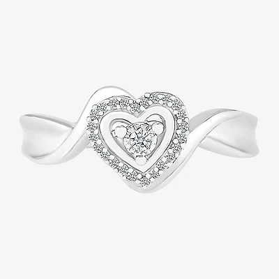 Limited Quantities! Womens 1/10 CT. T.W. Natural White Diamond Sterling Silver Halo Cocktail Ring