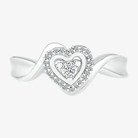 Limited Quantities! Womens 1/10 CT. T.W. Natural White Diamond Sterling Silver Halo Cocktail Ring