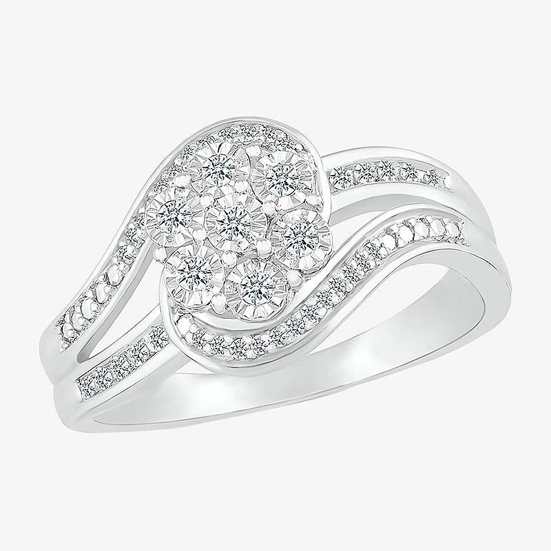 Limited Quantities! Womens 1/6 CT. T.W. Natural White Diamond Sterling Silver Cocktail Ring