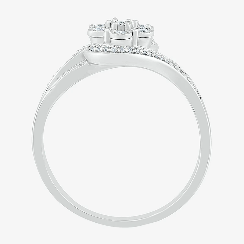 Limited Quantities! Womens 1/6 CT. T.W. Natural White Diamond Sterling Silver Cocktail Ring