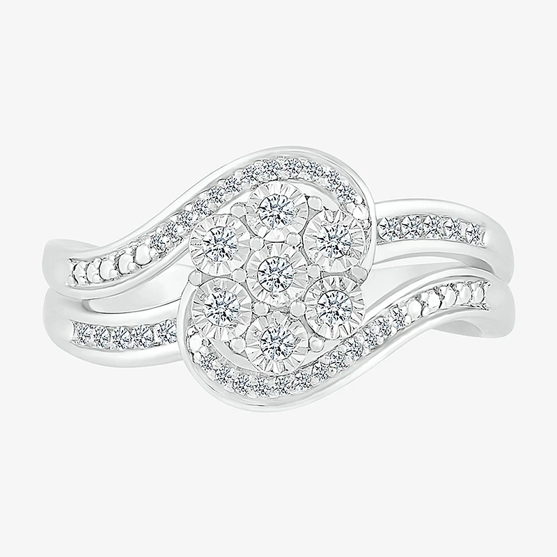 Limited Quantities! Womens 1/6 CT. T.W. Natural White Diamond Sterling Silver Cocktail Ring