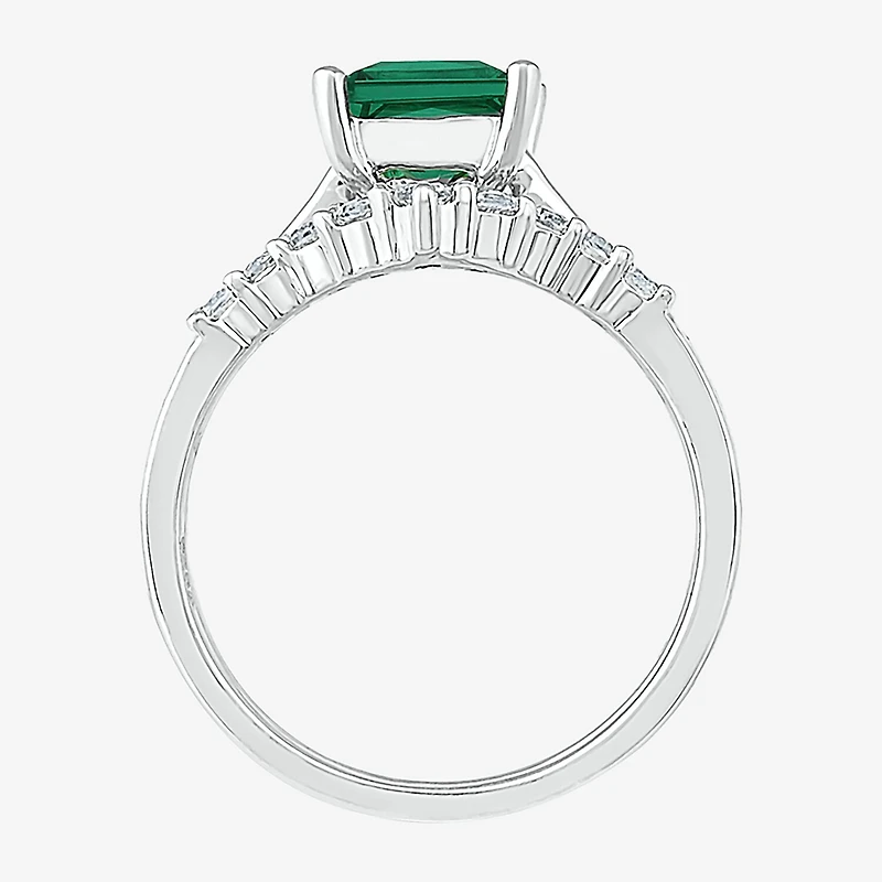 Womens Lab Created Green Emerald 14K Gold Bridal Set