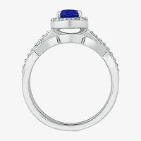 Modern Bride Gemstone Womens Lab Created Blue Sapphire 14K Gold Pear Bridal Set