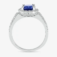 Womens Lab Created Blue Sapphire 14K Gold Oval Bridal Set