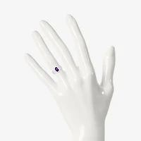 Modern Bride Gemstone Womens Genuine Purple Amethyst 14K Gold Oval Bridal Set
