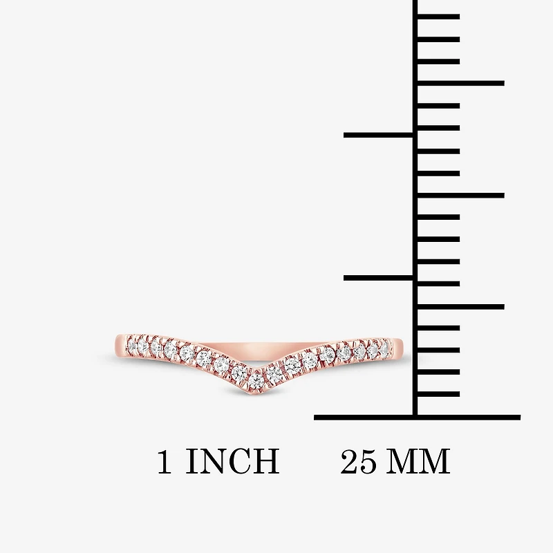 1/10 CT.T.W. Natural Diamond 10K or 14K Gold Chevron Wedding Band