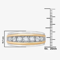 Mens 1 CT.T.W. Natural Diamond 10K Two-Tone Gold Band Ring