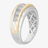 Mens 1 CT.T.W. Natural Diamond 10K Two-Tone Gold Band Ring