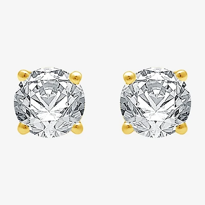 Deluxe Collection 3/4 CT. T.W. Natural White Diamond 14K Gold 4.5mm Round Stud Earrings