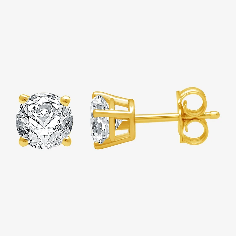 Deluxe Collection 3/4 CT. T.W. Natural White Diamond 14K Gold 4.5mm Round Stud Earrings