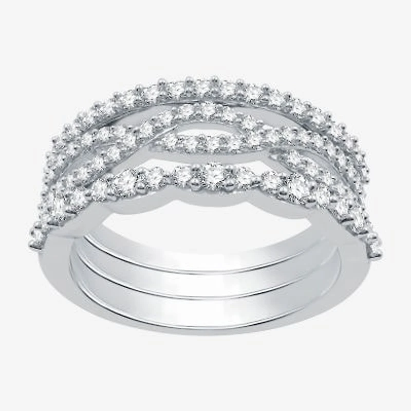 I Said Yes (H-I / I1) Womens 1 CT. T.W. Lab Grown White Diamond Sterling Silver Wedding Ring Set