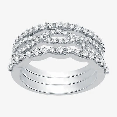 I Said Yes (H-I / I1) Womens 1 CT. T.W. Lab Grown White Diamond Sterling Silver Wedding Ring Set