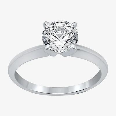 Classic Collection Womens 1 1/4 CT. Natural White Diamond 10K Gold Round Solitaire Engagement Ring