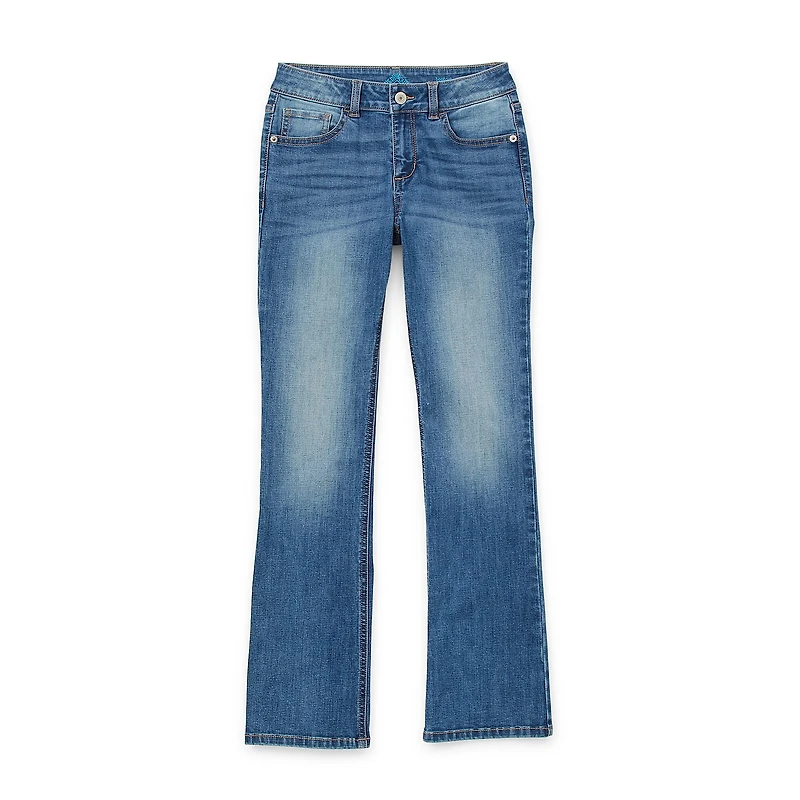 Thereabouts Little & Big Kid Girls Adjustable Waist Stretch Fabric Superflex Mid Rise Regular Fit Bootcut Jean