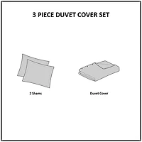 INK+IVY Cody 3 Piece Cotton Duvet Cover Set