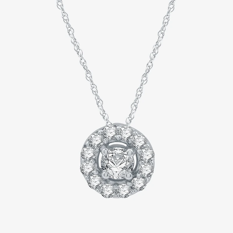 Yes, Please! Womens Lab Created White Sapphire Sterling Silver 18 Inch Pendant Necklace