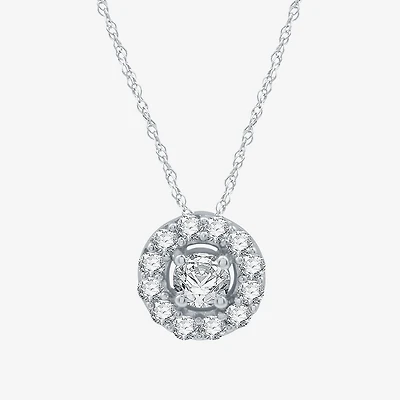 Yes, Please! Womens Lab Created White Sapphire Sterling Silver 18 Inch Pendant Necklace