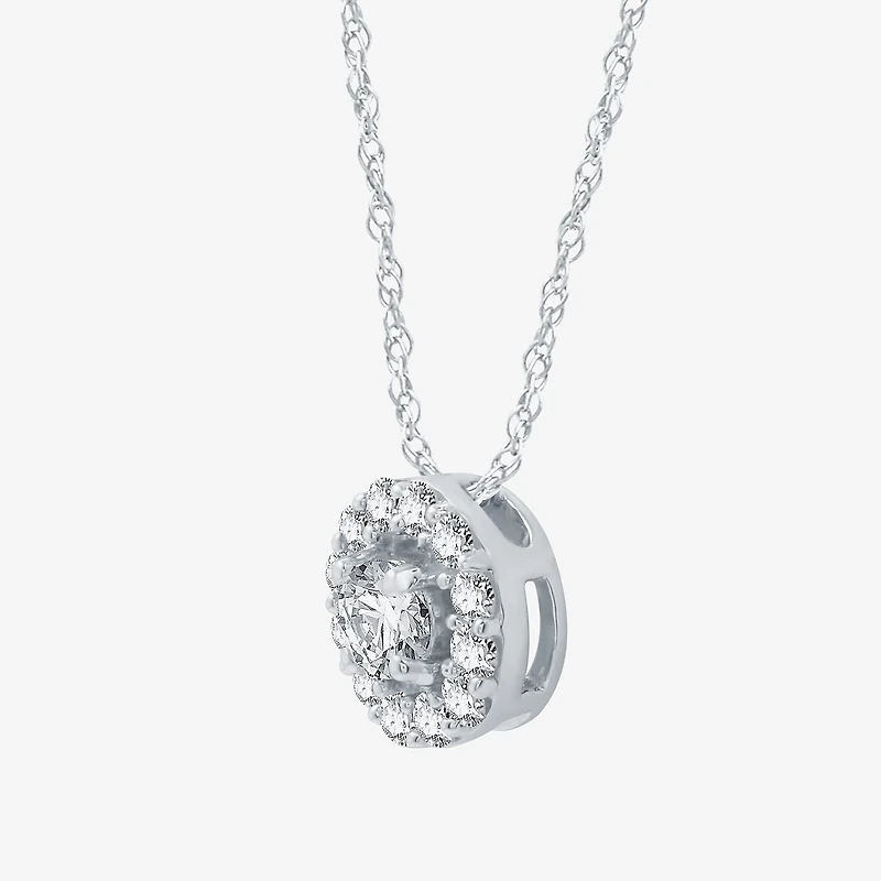 Yes, Please! Womens Lab Created White Sapphire Sterling Silver 18 Inch Pendant Necklace