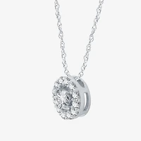 Yes, Please! Womens Lab Created White Sapphire Sterling Silver 18 Inch Pendant Necklace