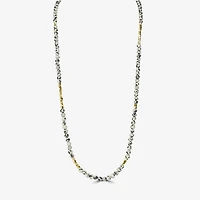 Silver Reflections Convertible Genuine Stone Beaded Necklace Womens Black 14K Gold Over Brass Wrap Bracelet
