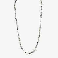 Silver Reflections Convertible Genuine Stone Beaded Necklace Womens Black Pure Over Brass Wrap Bracelet