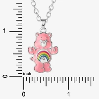Cheer Bear Womens Crystal Pure Silver Over Brass 16 Inch Pendant Necklace