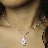 Cheer Bear Womens Crystal Pure Silver Over Brass 16 Inch Pendant Necklace