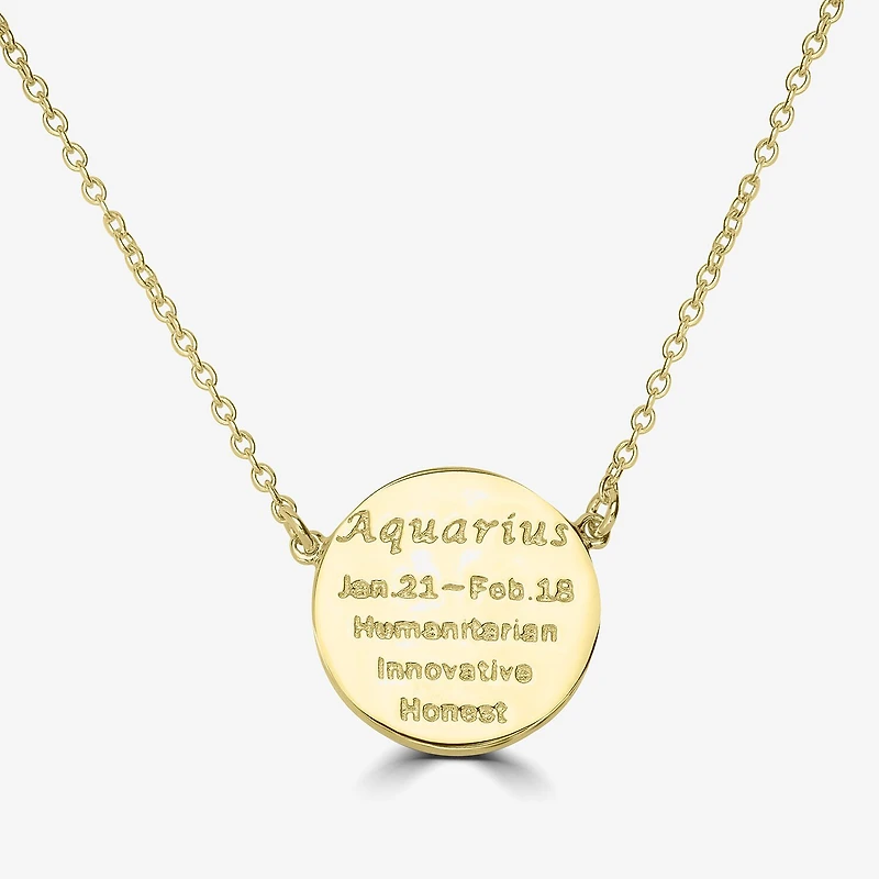 Sparkle Allure Zodiac Coin Womens Crystal 14K Gold Over Brass Round 16 Inch Pendant Necklace