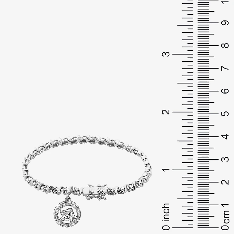Sparkle Allure Womens Natural Diamond Accent Pure Silver Over Bronze Angel 7.25 Inch Tennis Bracelet